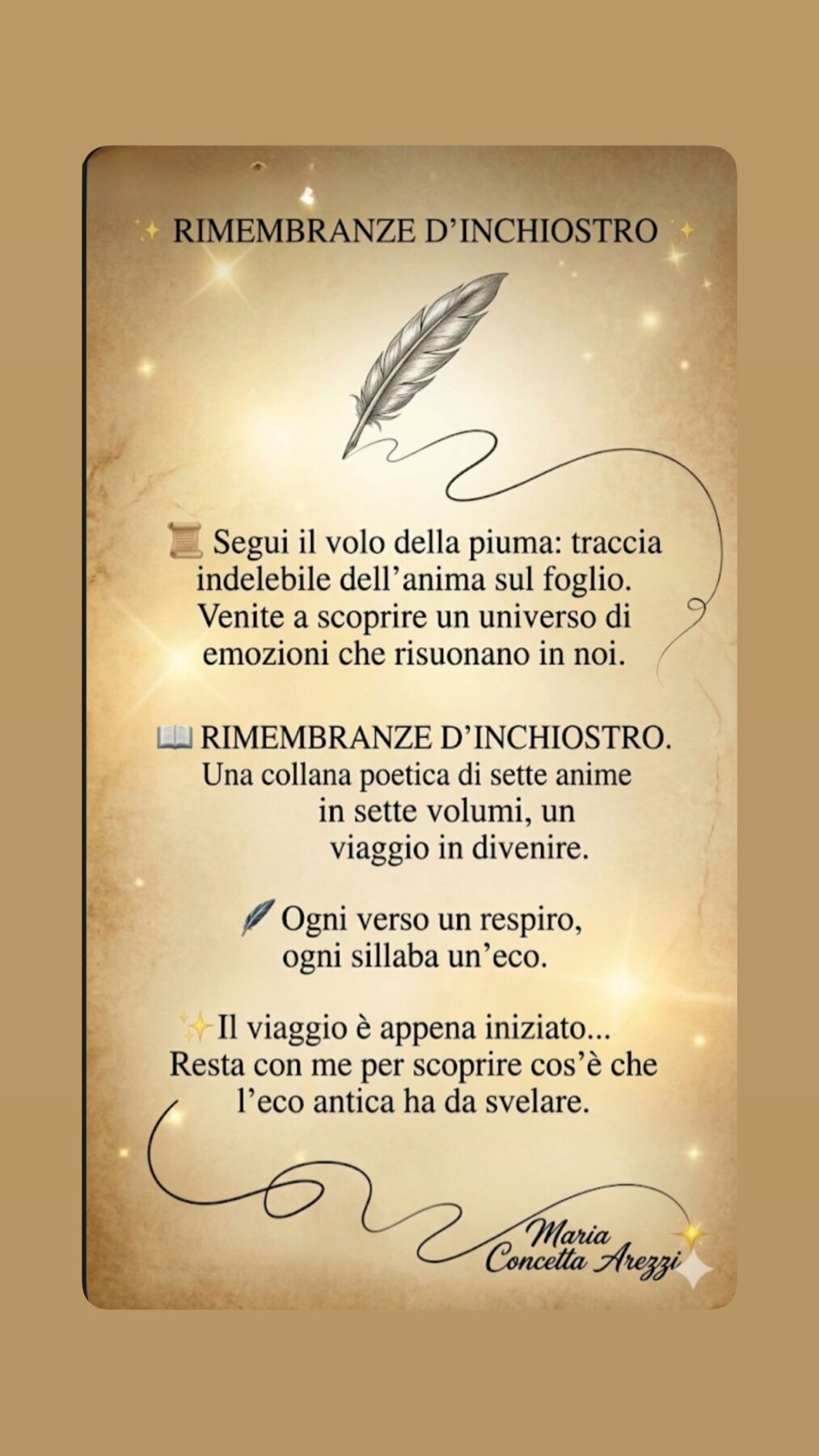 Pergamena di presentazione della collana Rimembranze d’Inchiostro