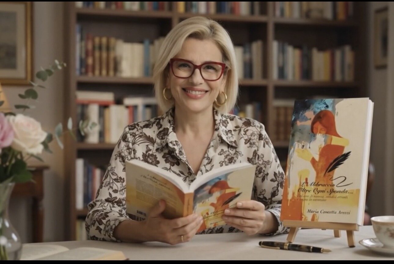 Maria Concetta Arezzi con il libro L’Abbraccio oltre ogni sponda